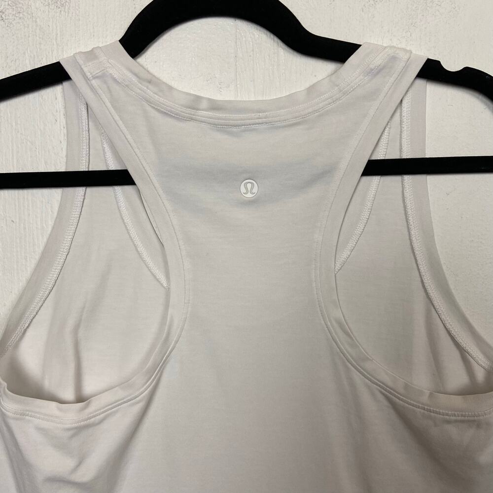 Lululemon Women's White Racer Back Tank Top No Size Dot - Picture 4 of 6